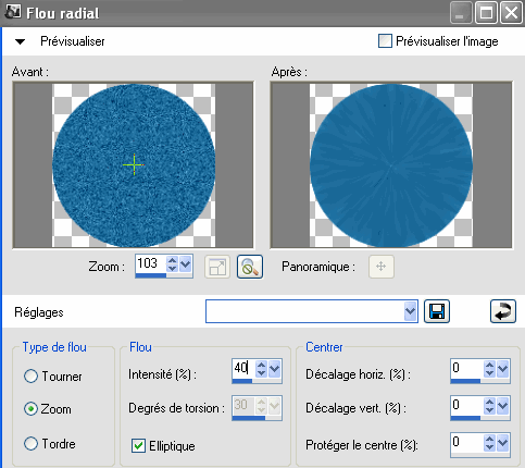 Flou radial